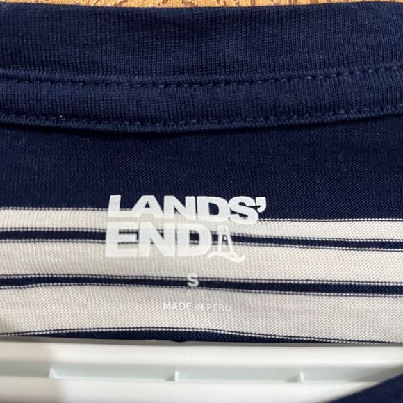 Lands' End Women’s Navy & Whit Stripe Long Sleeve Casual Tee Sz- S - Picture 3 of 5